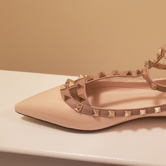 Nude/light peach studded flat - Picture 4 of 5